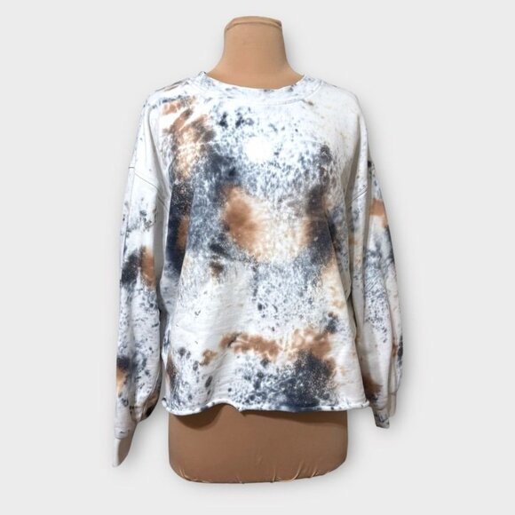Lululemon Cropped Perfectly Oversized Crew 8 *Tie Dye Marble Dye Rust Sweatshirt - Picture 6 of 6